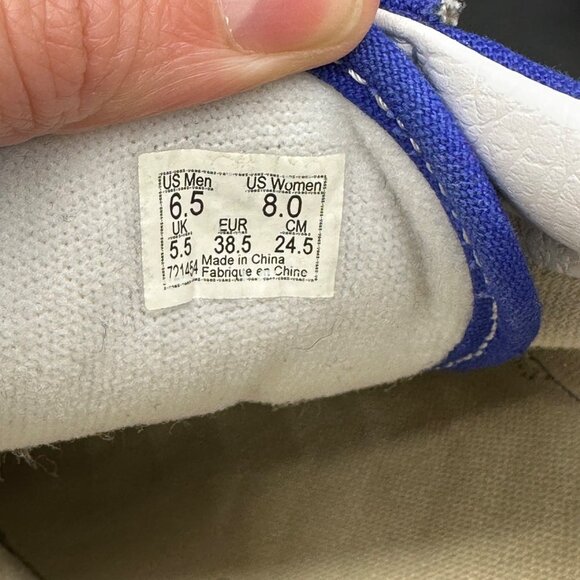 Vans Tennis Shoes Blue Black White Checkerboard Canvas Sneakers Women 8 Men 6.5 - Picture 9 of 15